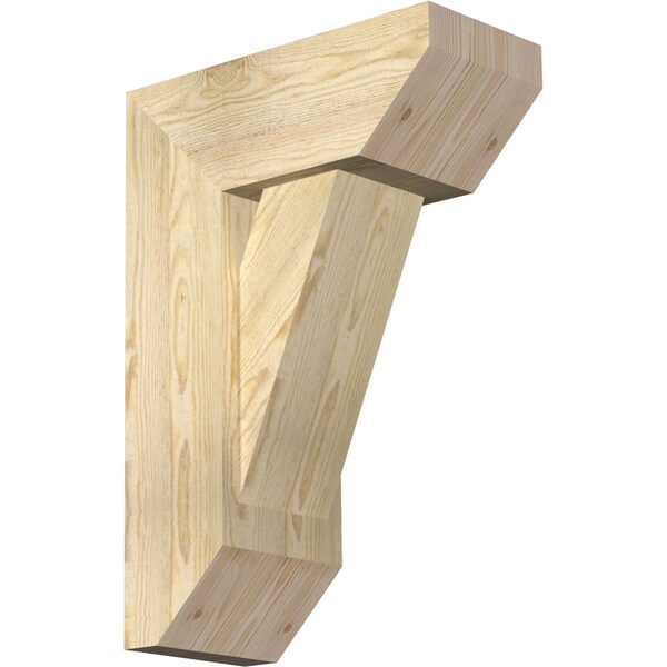 Ekena Millwork Traditional Slat Rough Sawn Bracket w/ Offset Brace, Douglas Fir, 8"W x 18"D x 26"H BKT0806X18X26TRA06RDF - main
